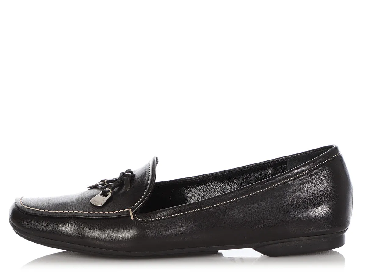 Prada Black Leather Loafers